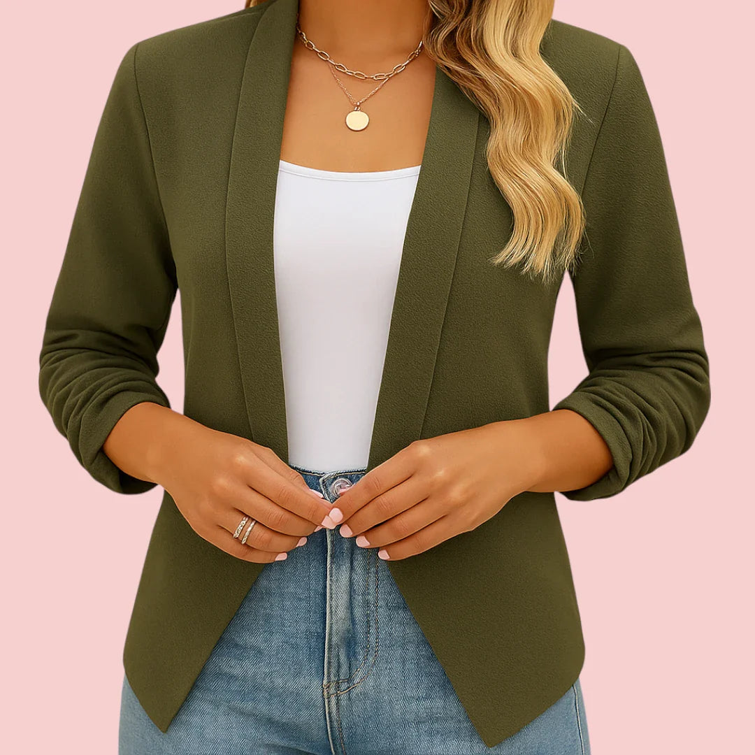 Dames Blazer – Open Reversmodel voor Casual & Nette Combinaties