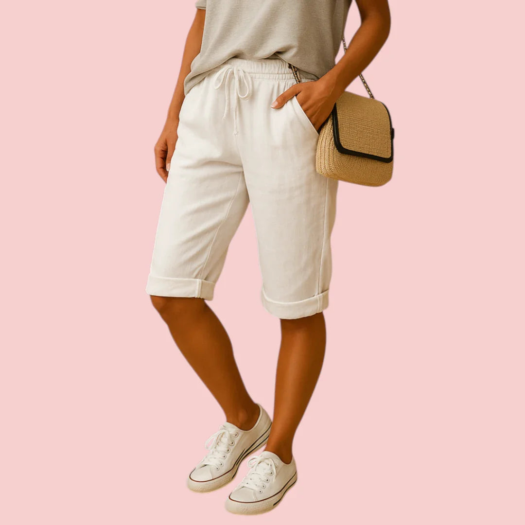 Dames Capribroek – Luchtig Model met Elastische Taille