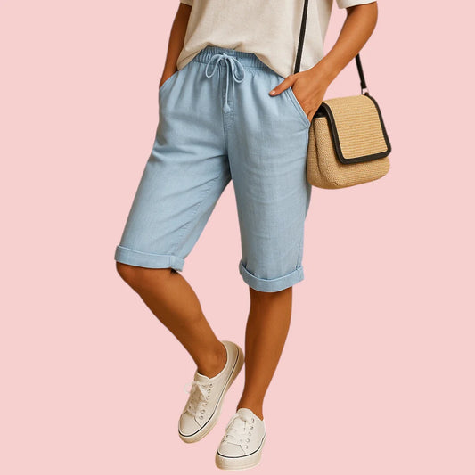 Dames Capribroek – Luchtig Model met Elastische Taille