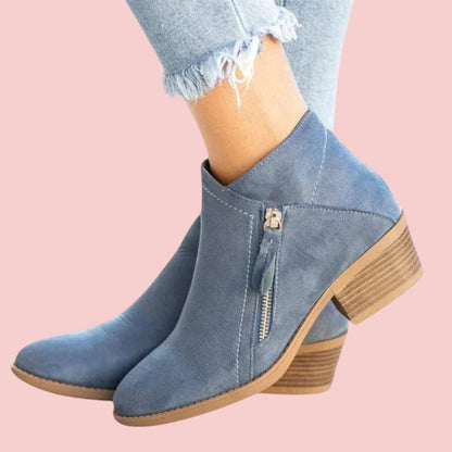 Dames Enkellaarsjes – Leren Model met Zijsrits voor Comfortabel en Praktisch Draaggemak