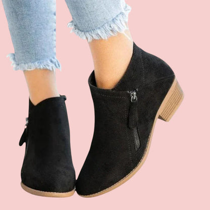 Dames Enkellaarsjes – Leren Model met Zijsrits voor Comfortabel en Praktisch Draaggemak