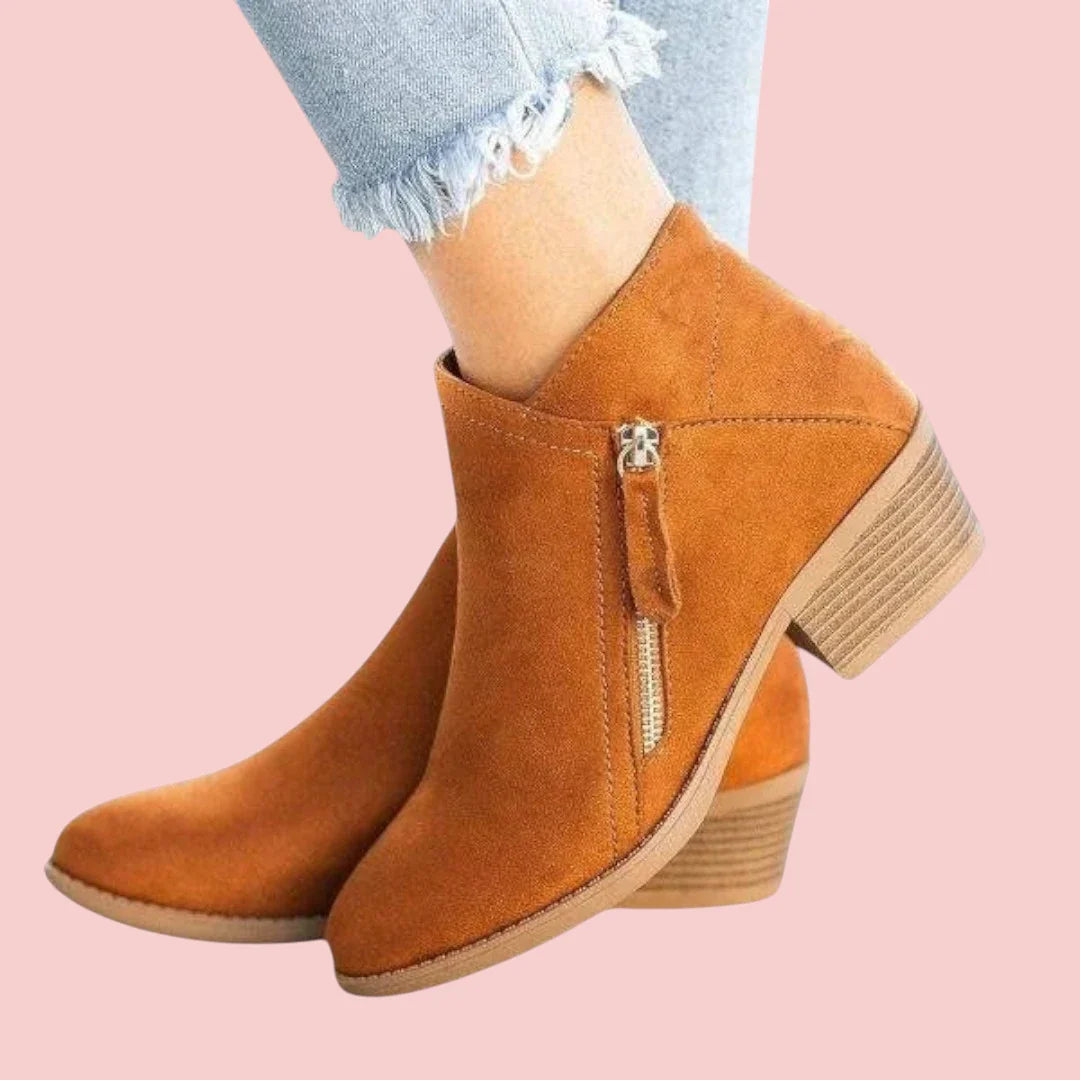 Dames Enkellaarsjes – Leren Model met Zijsrits voor Comfortabel en Praktisch Draaggemak