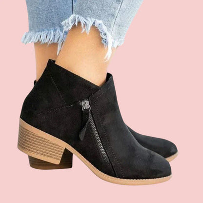 Dames Enkellaarsjes – Leren Model met Zijsrits voor Comfortabel en Praktisch Draaggemak