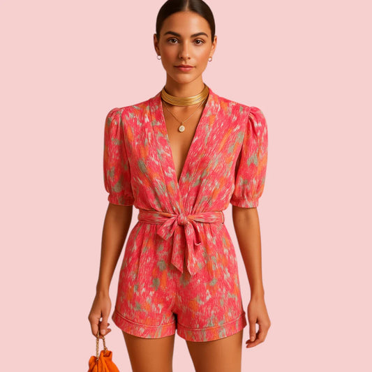Dames Jumpsuit – Kort Met Strik Riem