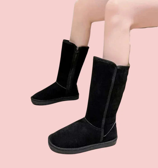 Dames Laarzen – Waterdichte Suède Sheepskin met Warme Voering en Ritssluiting