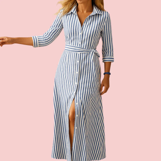 Dames Maxi Jurk – Losvallende Pasvorm & Korte Mouwen