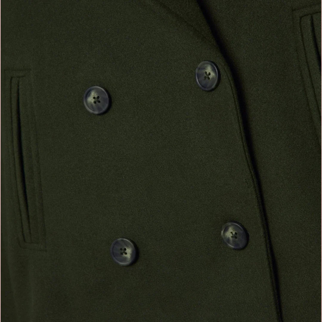 Dames Blazer – Korte Wolmix Blazer met Dubbele Rij Knoopsluiting voor Tijdloze Look